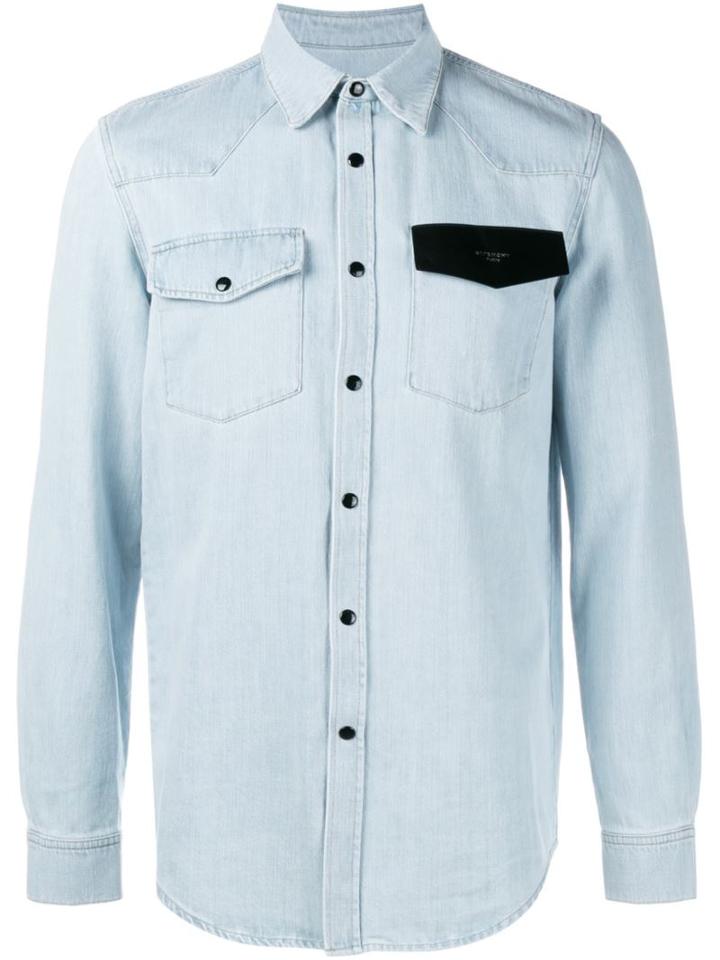 Givenchy Logo Flap Denim Shirt