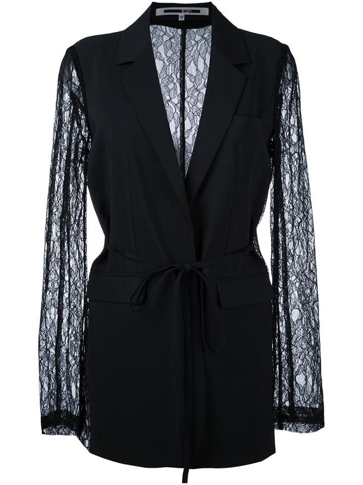 Mcq Alexander Mcqueen Lace Sleeve Blazer