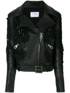 Almaz Embellished Biker Jacket - Black