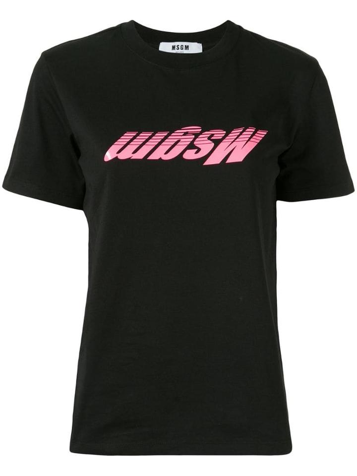 Msgm 3d Effect Logo T-shirt - Black