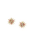 Susan Caplan Vintage 1980's Star Shaped Clip On Earrings - Gold