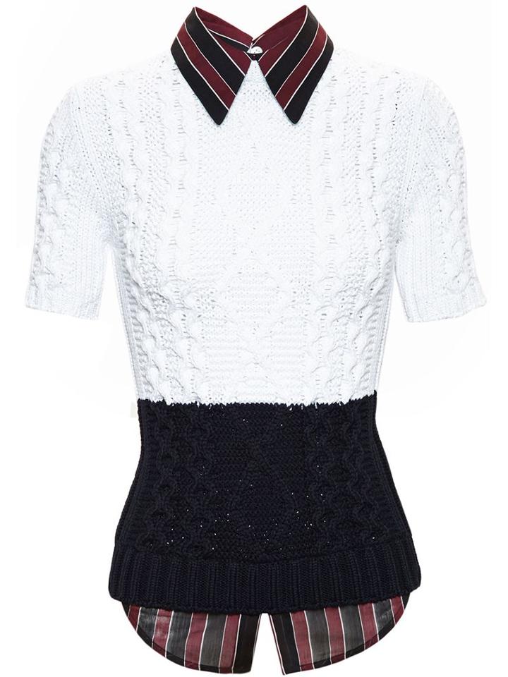 N.21 Knit With Shirt Collar And Hem