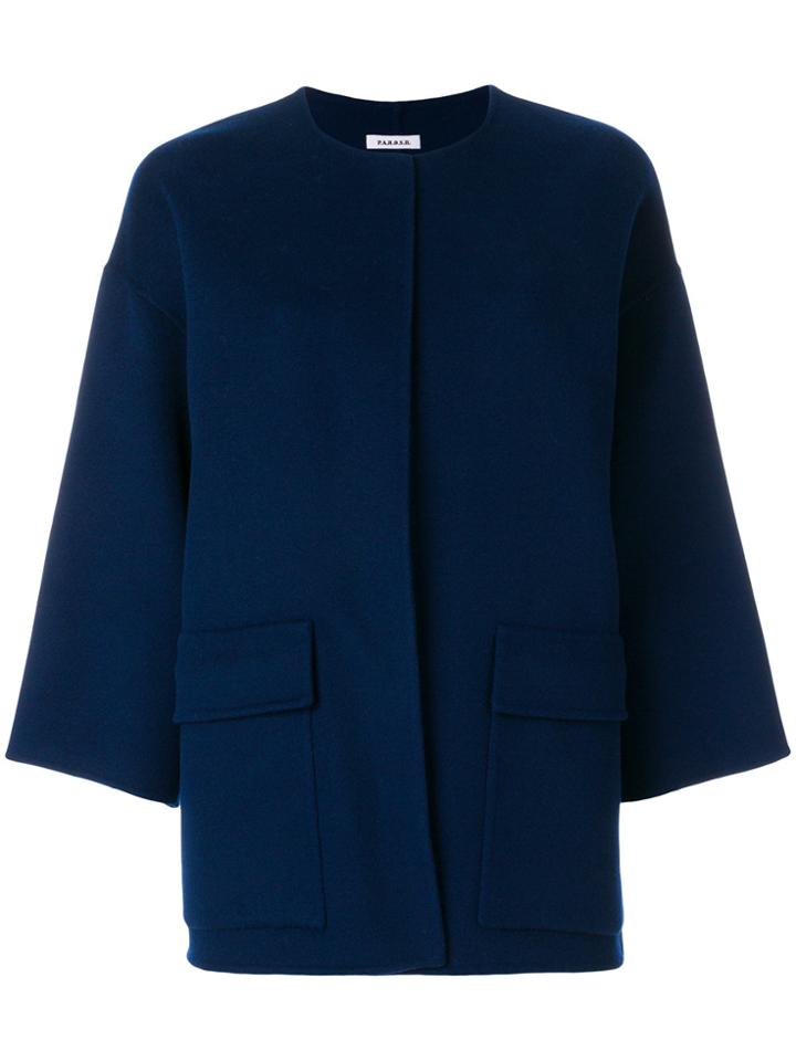 P.a.r.o.s.h. Collarless Boxy Jacket - Blue