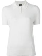 Joseph Knitted Polo Shirt, Women's, Size: Large, White, Silk/nylon/spandex/elastane