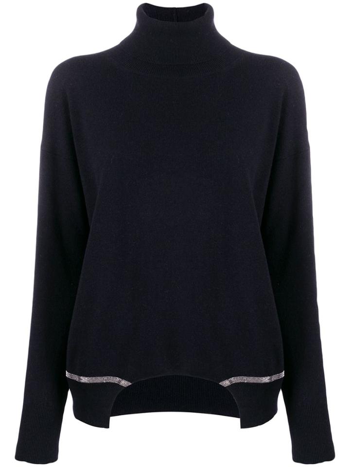 Fabiana Filippi Chain-trimmed Turtleneck Jumper - Black