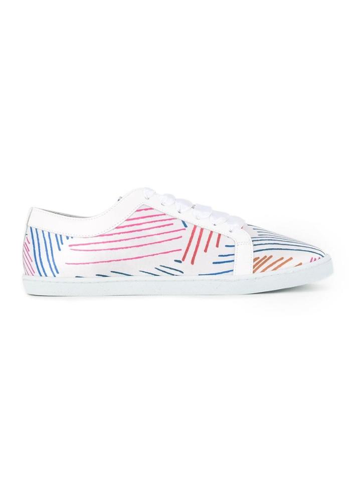 Isolda Round Toe Printed Sneakers - White