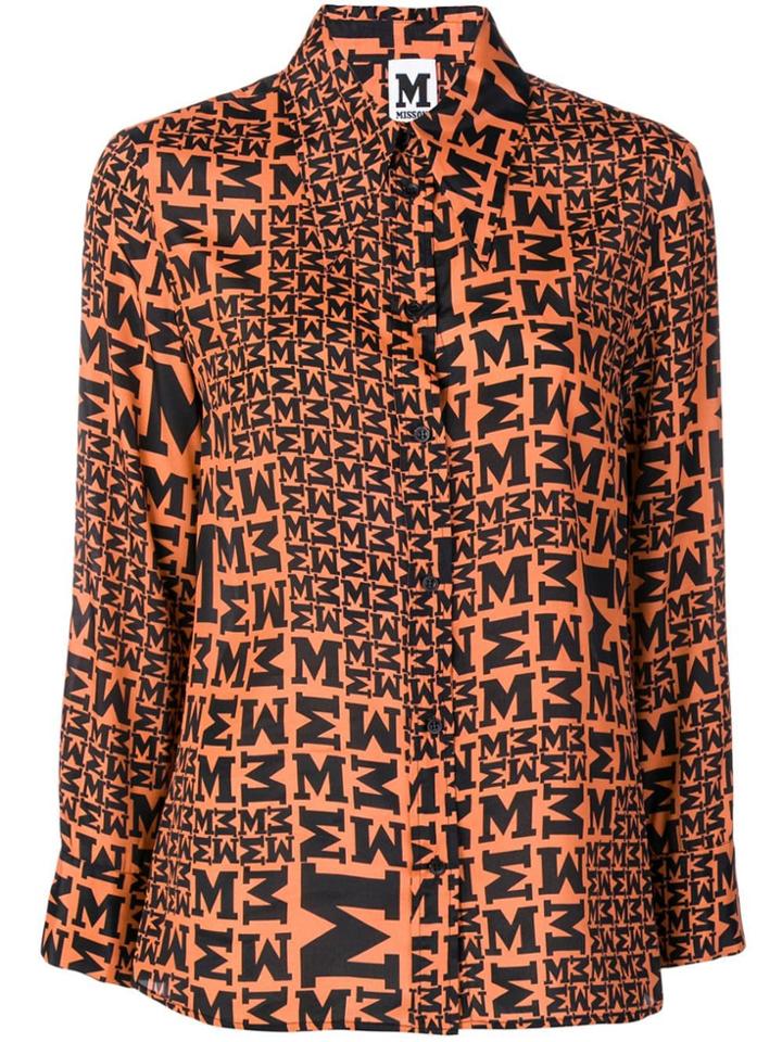 M Missoni Logo Print Blouse - Orange