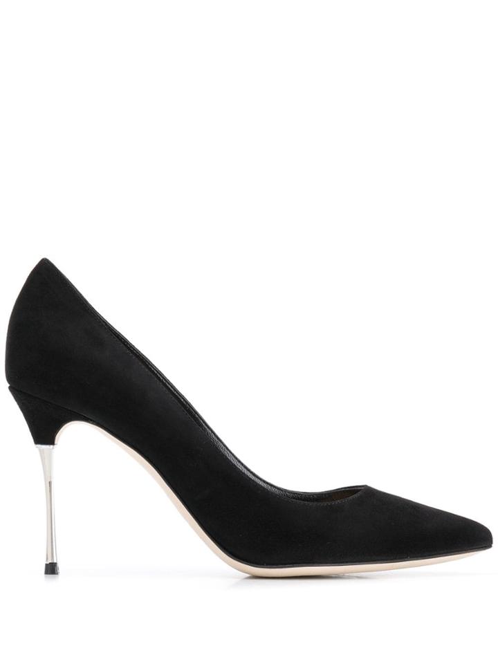 Sergio Rossi Metallic Heel Pumps - Black