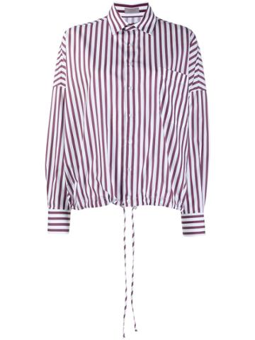 Mrz Striped-print Oversized Shirt - White