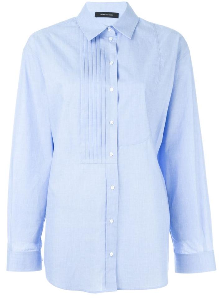 Cédric Charlier Oversized Shirt, Women's, Size: 40, Blue, Cotton