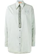 No21 Embellished Denim Shirt - Blue