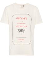 Gucci Fashion Show Invite Print Cotton T Shirt - Nude & Neutrals
