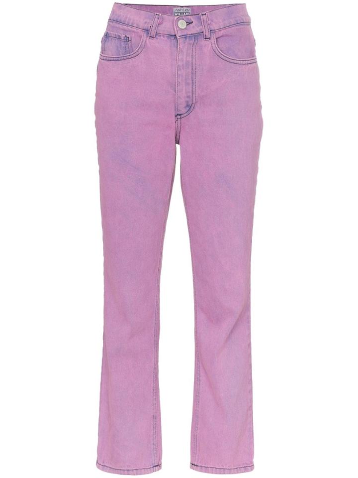 Ashley Williams Ashley Acid Wash Cropped Jeans - Purple