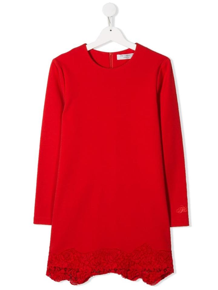 Philosophy Di Lorenzo Serafini Kids Lace Shift Dress - Red