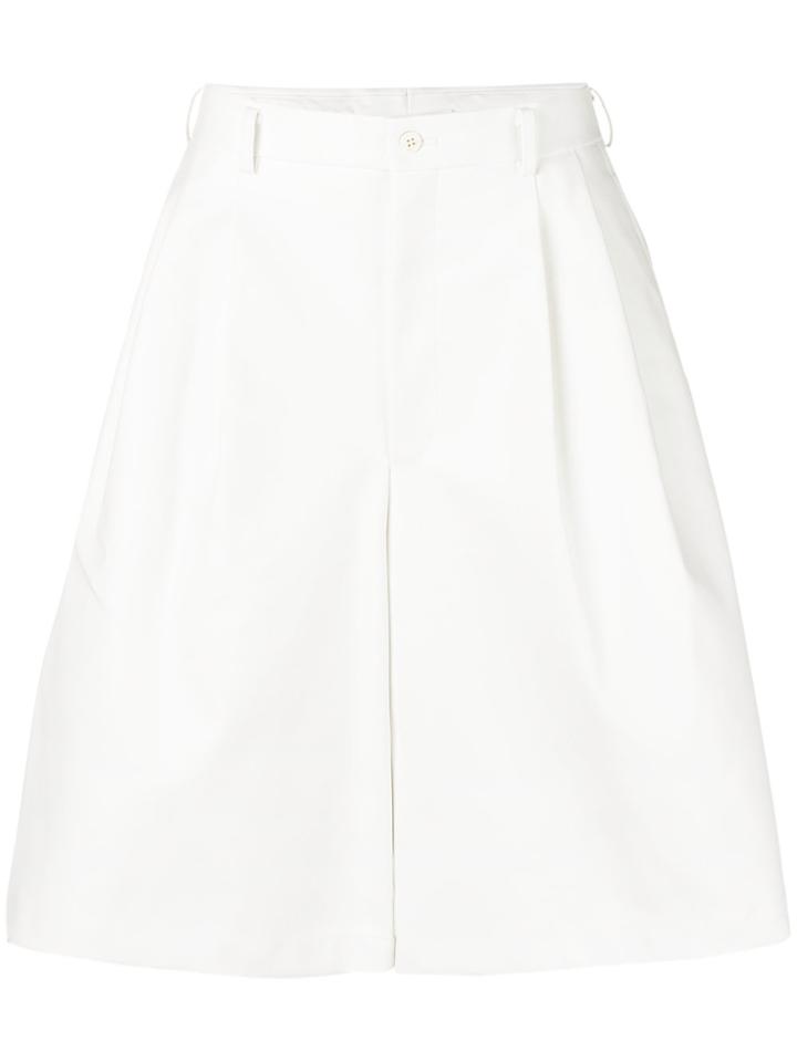 Comme Des Garçons Homme Plus Wide-leg Bermuda Shorts - White