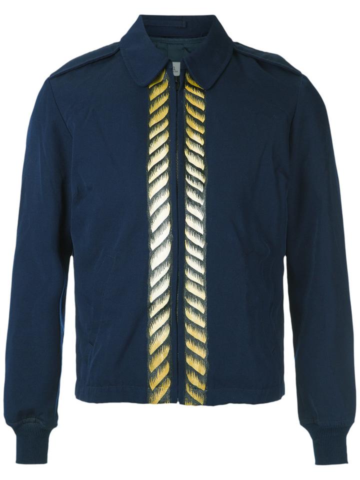 À La Garçonne - Hand-painted Bomber Jacket - Unisex - Polyester/wool - P, Blue, Polyester/wool