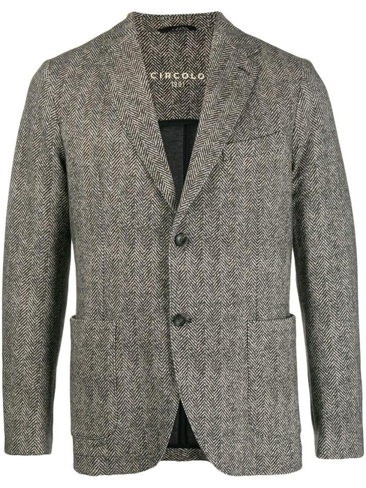 Circolo 1901 Chevron Pattern Blazer - Brown