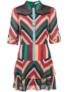 Alice+olivia Chevron Stripe Shirt Dress - Multicolour