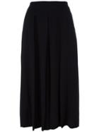 Pt01 Pleated Cropped Trousers, Women's, Size: 46, Black, Polyester/spandex/elastane/viscose