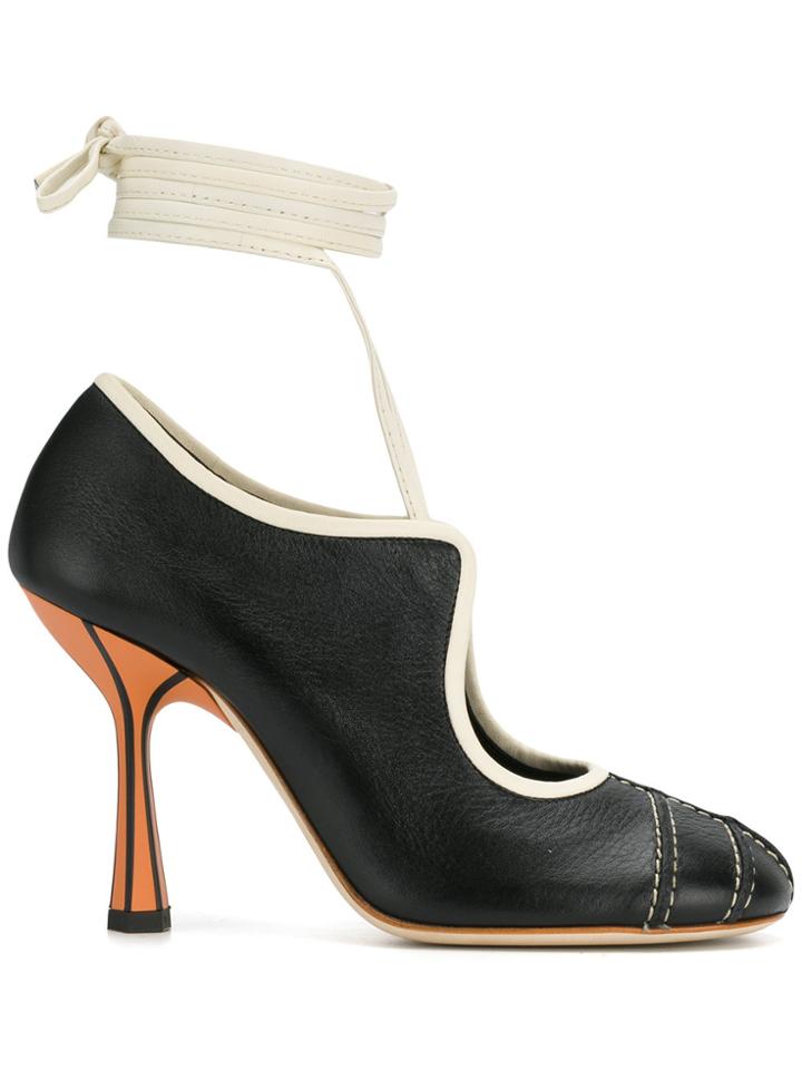 Marni Contrast Trim Pumps - Black