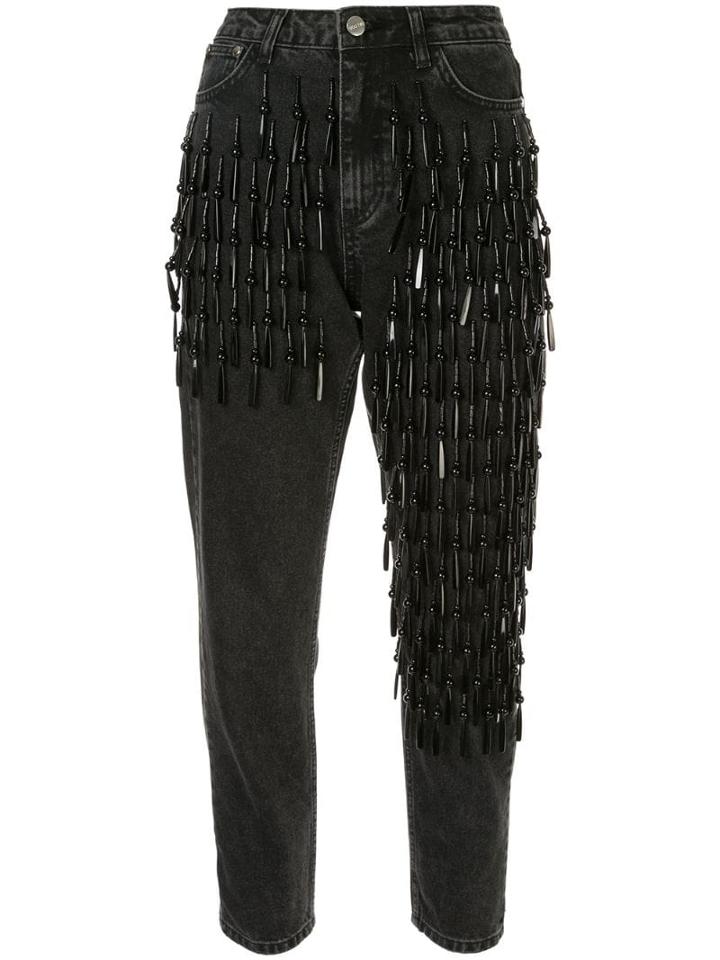 Dalood Beaded Slim-fit Jeans - Black
