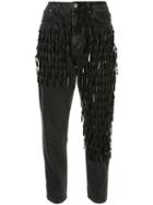 Dalood Beaded Slim-fit Jeans - Black