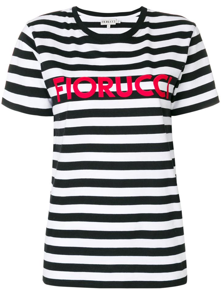 Fiorucci Striped Logo T-shirt - White
