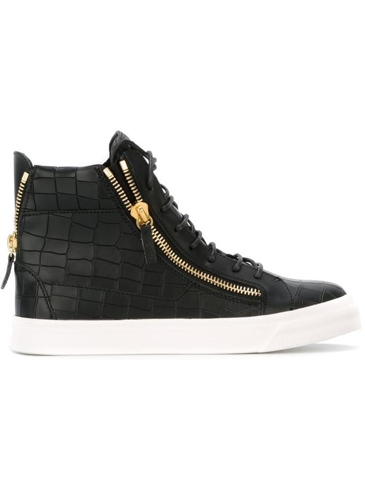 Giuseppe Zanotti Design Nicki Hi-top Sneakers, Women's, Size: 37.5, Black, Leather/rubber