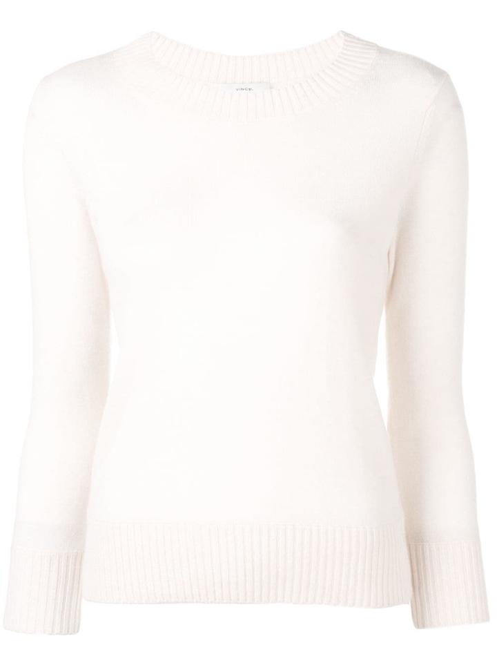 Vince Cropped Sleeve Sweater - Neutrals