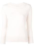 Vince Cropped Sleeve Sweater - Neutrals