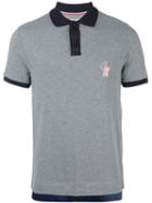 Moncler Grenoble Contrast Collar Polo Shirt, Men's, Size: Large, Grey, Cotton/polyamide