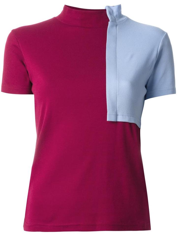 Jacquemus Colour Block Roll Neck T-shirt, Women's, Size: 38, Blue, Cotton