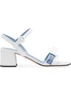 Prada Etiquette Logo Sandals - White