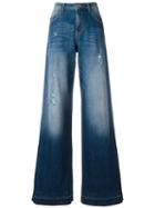 Amen Flared Jeans, Women's, Size: 38, Blue, Cotton/spandex/elastane