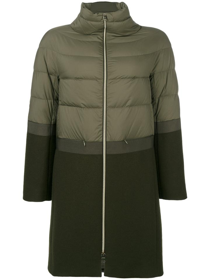 Herno Contrast Texture Coat - Green