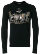 Dolce & Gabbana Crest Embroidered Sweater - Black