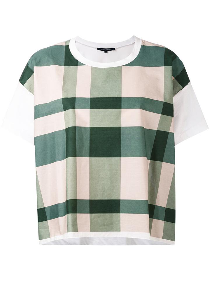 Checked Boxy T-shirt - Women - Cotton - 36, White, Cotton, Sofie D'hoore