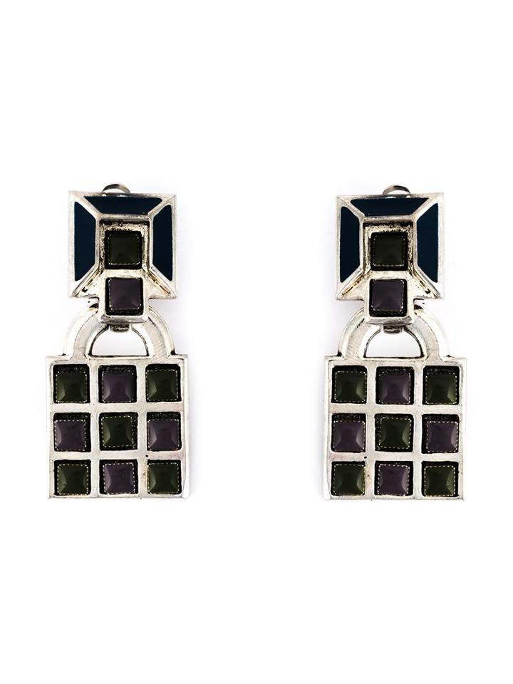Jean Paul Gaultier Vintage Gaudi Clip-on Earrings, Women's, Metallic