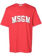 Msgm University Style Logo T-shirt - Red