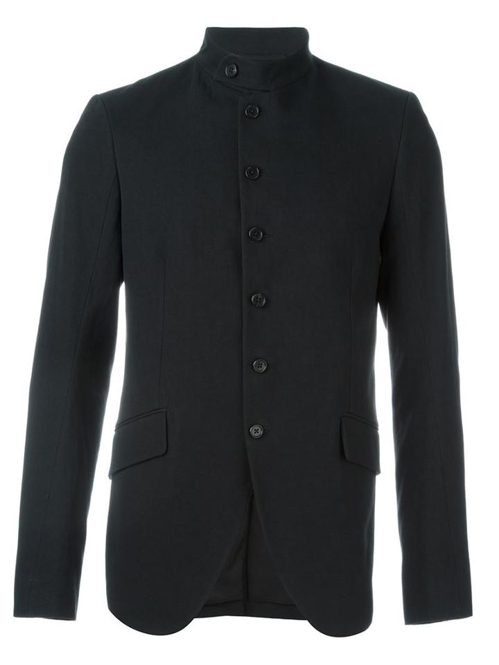 Ann Demeulemeester Band Collar Fitted Jacket