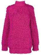 Marni Oversized Textured Sweater - Pink & Purple