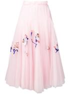 Ermanno Scervino Embroidered Tulle Skirt - Pink
