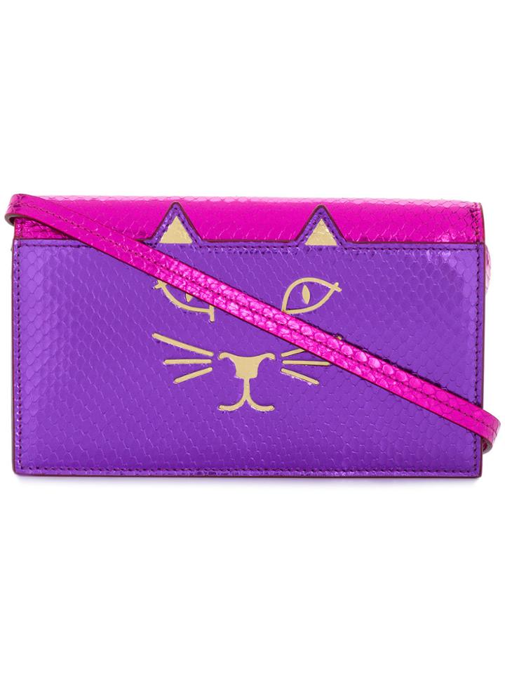 Charlotte Olympia Feline Purse - Pink & Purple