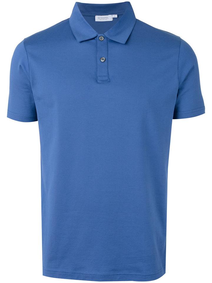 Sunspel - Short Sleeve Polo Shirt - Men - Cotton - L, Blue, Cotton