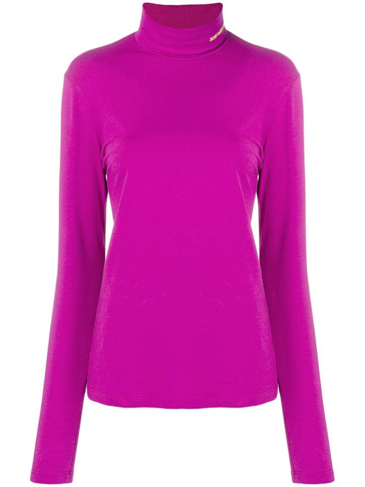 Calvin Klein 205w39nyc Logo Embroidered Turtleneck Sweatshirt - Purple