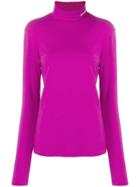 Calvin Klein 205w39nyc Logo Embroidered Turtleneck Sweatshirt - Purple
