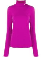 Calvin Klein 205w39nyc Logo Embroidered Turtleneck Sweatshirt - Purple