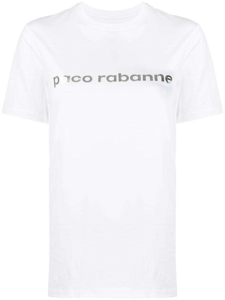 Paco Rabanne Metallic Logo Print T-shirt - White