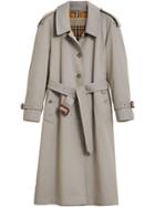 Burberry Side-slit Tropical Gabardine Trench Coat - Grey