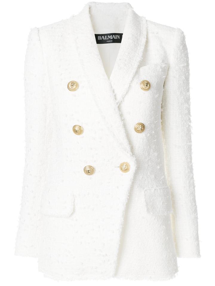 Balmain Doppelreihiger Blazer - White